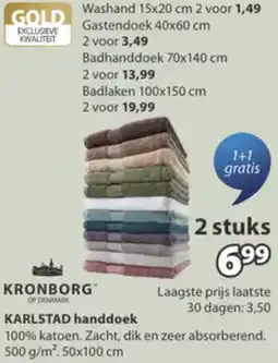 Jysk Kronborg Karlstad handdoek aanbieding