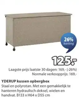 Jysk Yderup kussen opbergbox aanbieding