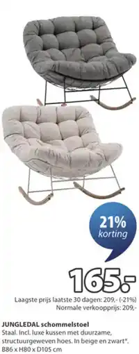 Jysk Jungledal schommelstoel aanbieding