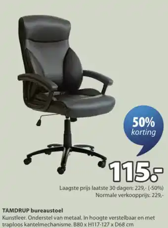 Jysk Tamdrup bureaustoel aanbieding