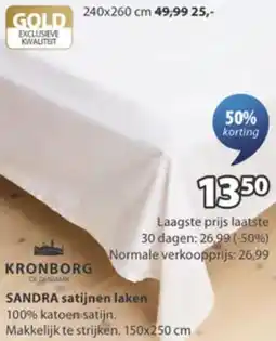 Jysk Kronborg Sandra satijnen laken aanbieding