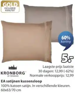 Jysk Kronborg EA satijnen kussensloop aanbieding
