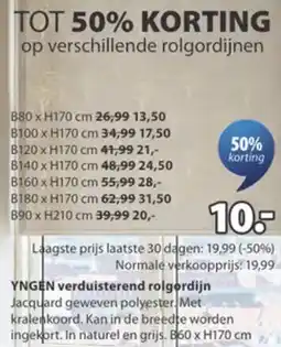 Jysk Yngen verduisterend rolgordijn aanbieding