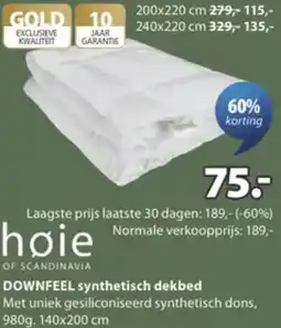 Jysk Downfeel synthetisch dekbed aanbieding