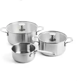 Bol.com KitchenAid Stainless Steel kookpannenset met glazen deksels 3-delig - RVS - inductie aanbieding
