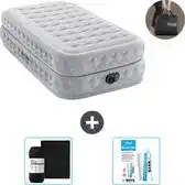 Bol.com Intex Luchtbed - 1-Persoons - 99 x 191 x 51 cm - Grijs - Inclusief pomp - Hoeslaken en Reparatieset aanbieding