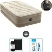Bol.com Intex Luchtbed - 1-Persoons - 99 x 191 x 46 cm - Beige - Inclusief pomp - Hoeslaken en Reparatieset aanbieding