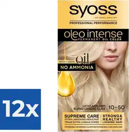 Bol.com Syoss Oleo Intense - Haarverf - 10-50 - Licht Asblond - 115ml x 12 aanbieding