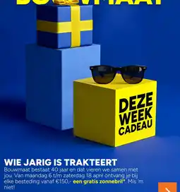 BOUWMAAT Wie jarig is trakteert aanbieding