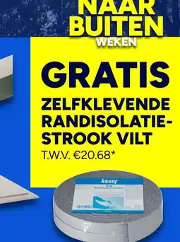 BOUWMAAT Gratis zelfklevende randisolatie- strook vilt aanbieding