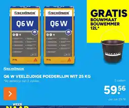 BOUWMAAT Q6 w veelzijdige poederlijm wit 25 kg aanbieding