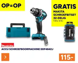BOUWMAAT Makita accu schroefboormachine ddf484zj aanbieding