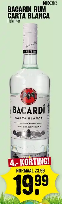 Super Dirck 3 Bacardi rum carta blanca aanbieding