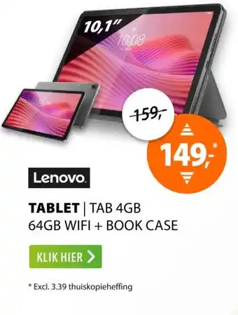 Expert Lenovo Tab 4GB 64GB Wifi + Book Case Grijs aanbieding