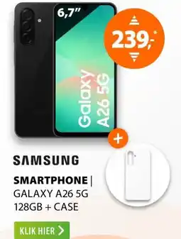 Expert Samsung Galaxy A26 5G 128GB + Clear Case Zwart aanbieding
