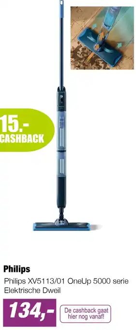 EP Philips XV5113/01 OneUp 5000 serie Elektrische Dweil aanbieding