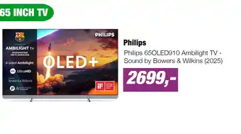 EP Philips 65OLED910 Ambilight TV - Sound by Bowers & Wilkins (2025) aanbieding