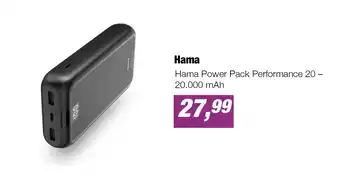 EP Hama Power Pack Performance 20 – 20.000 mAh aanbieding