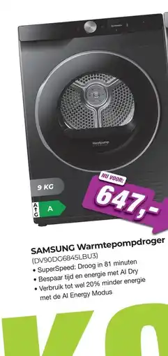 EP Beerepoot Samsung warmtepompdroger (dv90dg6845lbu3) aanbieding