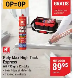Pontmeyer Poly Max High Tack Express Wit 435 gr x 12 stuks aanbieding