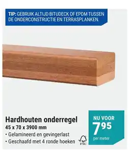 Pontmeyer Hardhouten onderregel aanbieding