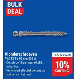 Pontmeyer Vlonderschroeven rvs tx 5 x 50 mm 200 st aanbieding