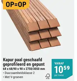 Pontmeyer Kapur paal geschaafd geprofileerd en gepunt aanbieding