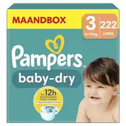 Bol.com Pampers Baby-Dry Maat 3, 222 Luiers, 6kg-10kg aanbieding