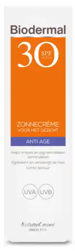 De Online Drogist Biodermal SPF30 Anti Age Zonnecrème Gezicht 40ML aanbieding