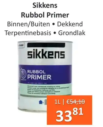 De Verfzaak Sikkens Rubbol Primer 1L aanbieding