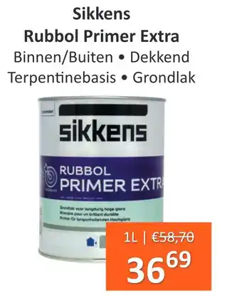 De Verfzaak Sikkens Rubbol Primer Extra 1L aanbieding