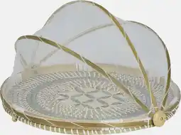 Intratuin Kitchen Goods & More dienblad met foodcover naturel / blauw D 40 H 24 cm aanbieding