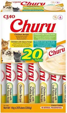 Intratuin Ciao kattensnack Churu kip / kaas / krab 14 g 20 stuks aanbieding