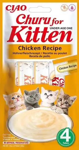 Intratuin Ciao kattensnack Churu for Kitten kip 14 g 4 stuks aanbieding