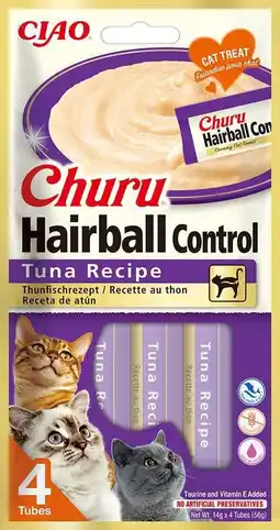 Intratuin Ciao kattensnack Churu hairball control tonijn 14 g 4 stuks aanbieding