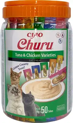 Intratuin Ciao kattensnack Churu tonijn met kip variaties 14 g 50 stuks aanbieding