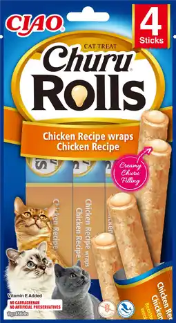 Intratuin Ciao kattensnack Churu Rolls kip 10 g 4 stuks aanbieding