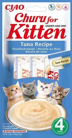 Intratuin Ciao kattensnack Churu for Kitten tonijn 14 g 4 stuks aanbieding