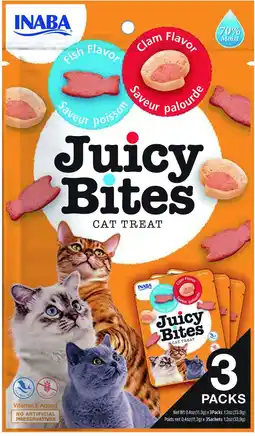 Intratuin Inaba kattensnack Juicy Bites vis met mossel 34 g aanbieding
