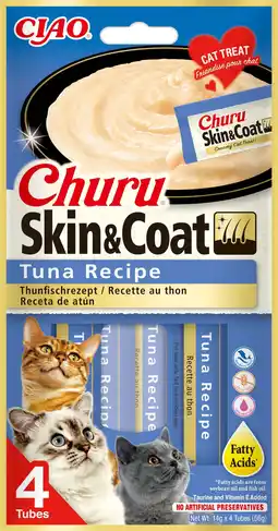 Intratuin Ciao kattensnack Churu Skin & Coat tonijn 14 g 4 stuks aanbieding