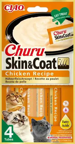 Intratuin Ciao kattensnack Churu Skin & Coat kip 14 g 4 stuks aanbieding