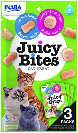 Intratuin Inaba kattensnack Juicy Bites bouillon met inktvis 34 g aanbieding