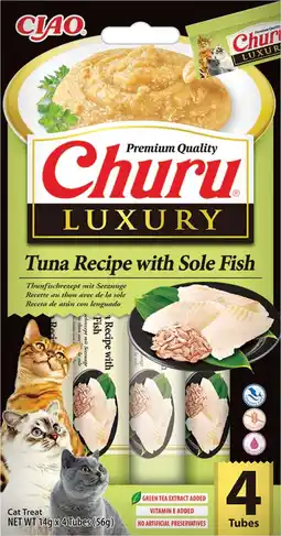 Intratuin Ciao kattensnack Churu Luxury tonijn met tong 14 g 4 stuks aanbieding