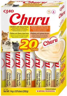 Intratuin Ciao kattensnack Churu kip met rund en vis 14 g 20 stuks aanbieding
