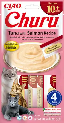 Intratuin Ciao kattensnack Churu tonijn met zalm 14 g 4 stuks aanbieding