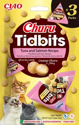 Intratuin Ciao kattensnack Churu Tidbits tonijn met zalm 12 g 3 stuks aanbieding