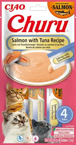 Intratuin Ciao kattensnack Churu zalm met tonijn 14 g 4 stuks aanbieding