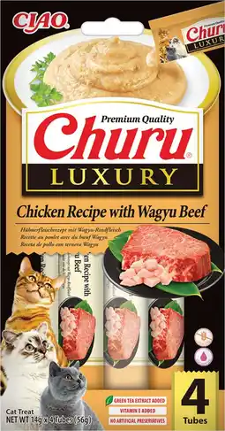 Intratuin Ciao kattensnack Churu Luxury kip met rund 14 g 4 stuks aanbieding