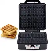 Bol.com alpina Wafelijzer - Brusselse Wafels - Antiaanbaklaag - 4 Wafels - 1200W aanbieding