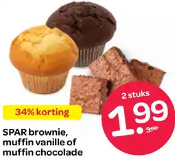 Spar SPAR brownie, muffin vanille of muffin chocolade aanbieding